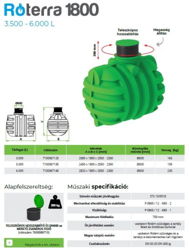 5000 L RoTerra esővízgyűjtő tartály