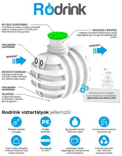 2200 L RoDrink ivóvíz tároló tartály