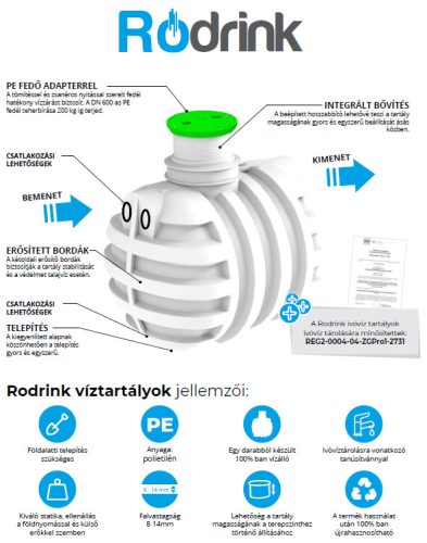 3000 L RoDrink ivóvíz tároló tartály