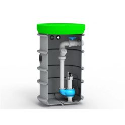 RoPump Ø600 x 1500 szennyvízátemelő szivattyúállomás egy Pentax DG102G szivattyúval