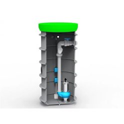 RoPump Ø600 x 1500 szennyvízátemelő szivattyúállomás egy Pentax DG102 szivattyúval