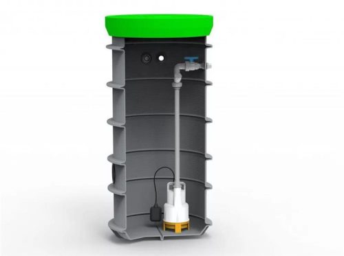 RoPump Ø600 x 1500 szennyvízátemelő szivattyúállomás egy Pentax DPV 100G szivattyúval