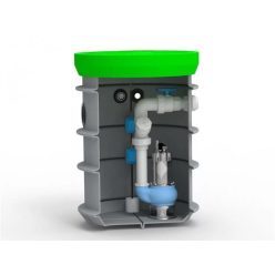 RoPump Ø600 x 1000 szennyvízátemelő szivattyúállmoás egy Pentax DG102 szivattyúval