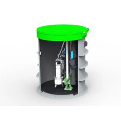 RoPump Ø800 x 1000 szennyvízátemelő szivattyútelep 2 x DAB FEKA VS 1000 szivattyúval