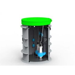 RoPump Ø800 x 1200 szennyvízátemelő szivattyútelep 2 x Pentax DG102 szivattyúval