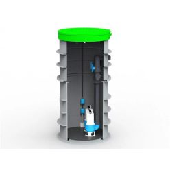 RoPump Ø800 x 1800 szennyvízátemelő szivattyútelep 2 x Pentax DG102 szivattyúval