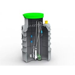 RoPump Ø1000 x 2300 szennyvízátemelő szivattyúállomás 2 x DAB FEKA VS 1000 with rail sziv.