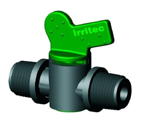 Műanyag csap 1/2"-1/2" KM-zöld