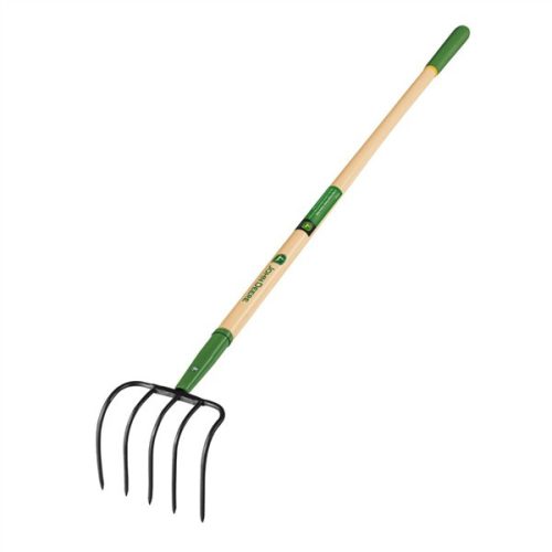 JOHN DEERE CU-PO-JD 5 fogú kultivátor, talajlazító 135 cm-es prémium keményfa nyéllel, gumírozott ma