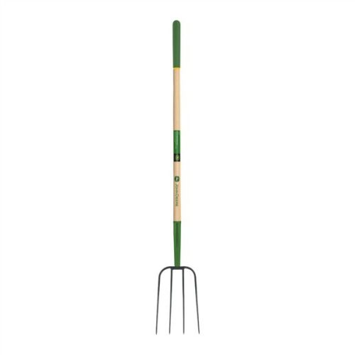 JOHN DEERE BPJ-4E-JD 4 ágú trágyavilla, 120 cm-es prémium keményfa nyéllel, gumírozott markolattal (