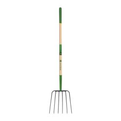 JOHN DEERE BPJ-6E-JD 6 ágú trágyavilla, 120 cm-es prémium keményfa nyéllel, gumírozott markolattal (