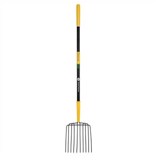 JOHN DEERE BPJ-10LF-JD 10 ágú trágya-szálastakarmány villa, 120 cm-es üvegszálas nyéllel, gumírozott