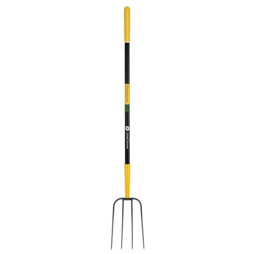 JOHN DEERE BPJ-4F-JD 4 ágú trágyavilla, 120 cm-es üvegszálas nyéllel, gumírozott markolattal (35280)