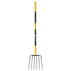JOHN DEERE BPJ-6F-JD 6 ágú trágyavilla, 120 cm-es üvegszálas nyéllel, gumírozott markolattal (35281)