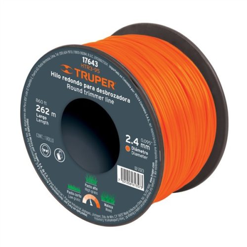 TRUPER HTR3-95 Szegélynyíró damil, kerek profil 2,4 mm / 262 m (17643)