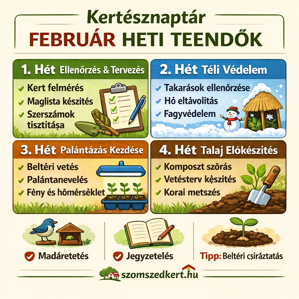 Kertésznaptár: február heti bontásban